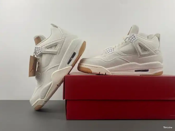 Reps TBK AO2571-100 x 'White' Jordan 4 Levi's Air 0417